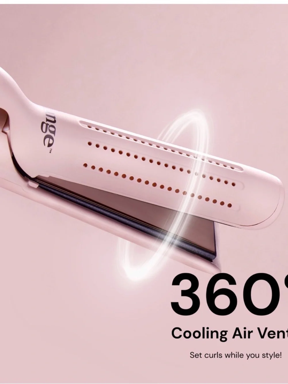 Lange Blush Le Duo 360 Airflow Hair Straightener / Styling Iron. 3 Piece Set.